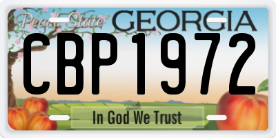 GA license plate CBP1972