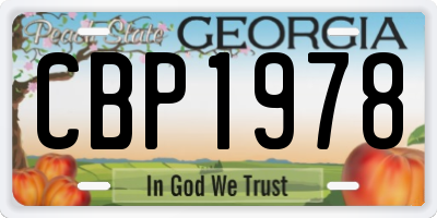 GA license plate CBP1978