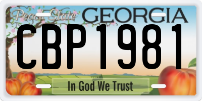 GA license plate CBP1981