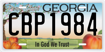 GA license plate CBP1984