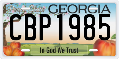 GA license plate CBP1985