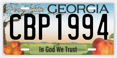 GA license plate CBP1994