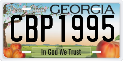 GA license plate CBP1995