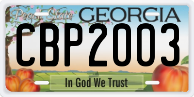 GA license plate CBP2003