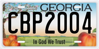 GA license plate CBP2004