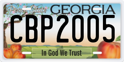 GA license plate CBP2005