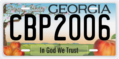 GA license plate CBP2006