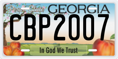 GA license plate CBP2007