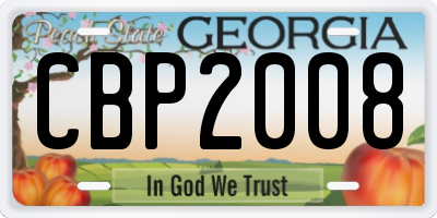 GA license plate CBP2008