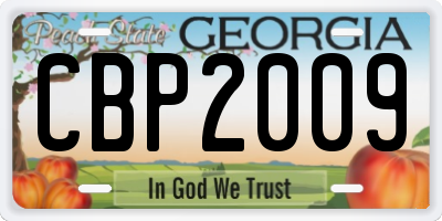 GA license plate CBP2009