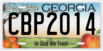 GA license plate CBP2014