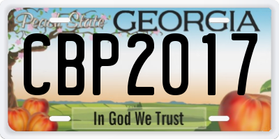 GA license plate CBP2017