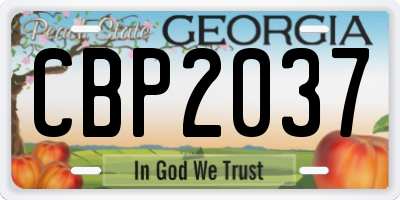 GA license plate CBP2037