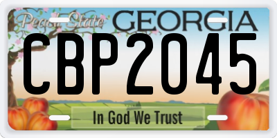 GA license plate CBP2045