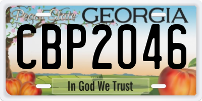 GA license plate CBP2046