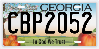 GA license plate CBP2052