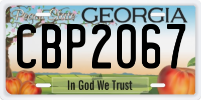 GA license plate CBP2067