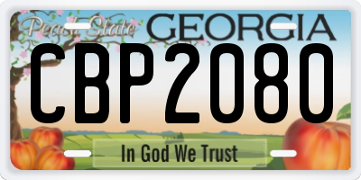 GA license plate CBP2080