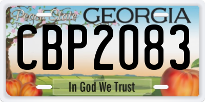 GA license plate CBP2083