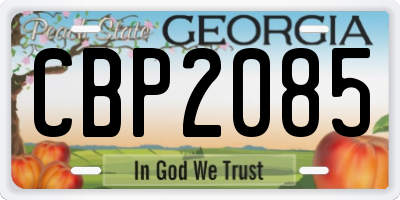 GA license plate CBP2085