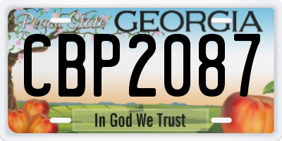 GA license plate CBP2087