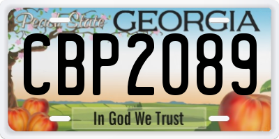 GA license plate CBP2089