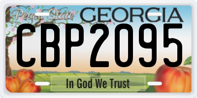 GA license plate CBP2095