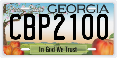 GA license plate CBP2100