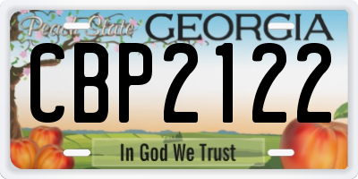 GA license plate CBP2122