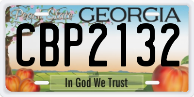 GA license plate CBP2132