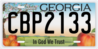 GA license plate CBP2133