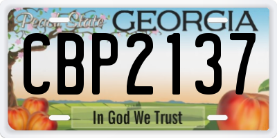 GA license plate CBP2137