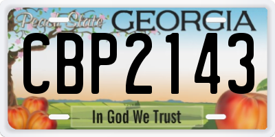 GA license plate CBP2143