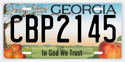 GA license plate CBP2145