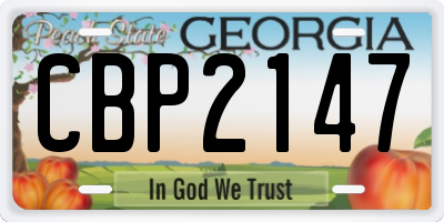 GA license plate CBP2147