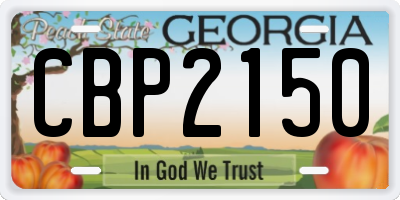 GA license plate CBP2150