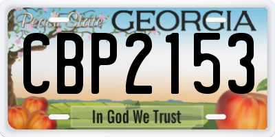 GA license plate CBP2153