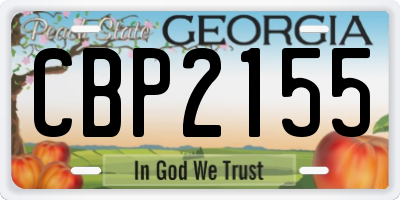 GA license plate CBP2155