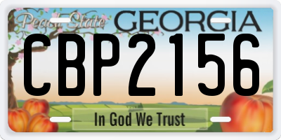 GA license plate CBP2156