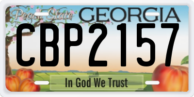 GA license plate CBP2157