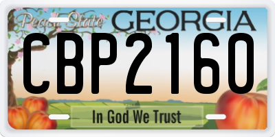 GA license plate CBP2160