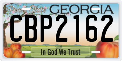 GA license plate CBP2162