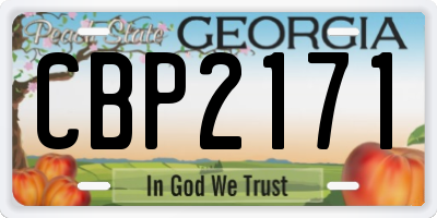 GA license plate CBP2171