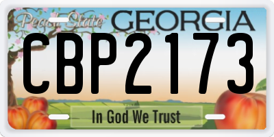 GA license plate CBP2173