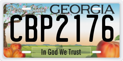 GA license plate CBP2176