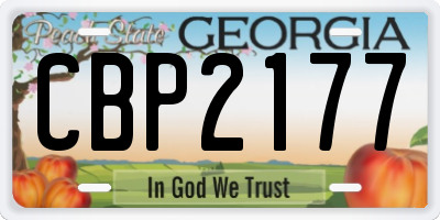 GA license plate CBP2177