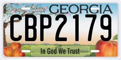 GA license plate CBP2179