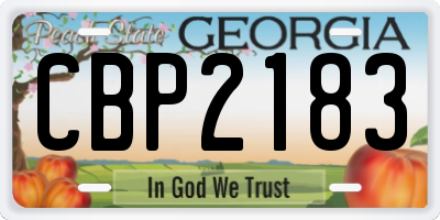 GA license plate CBP2183