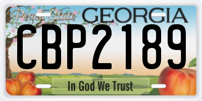 GA license plate CBP2189