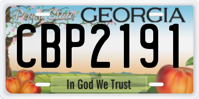 GA license plate CBP2191